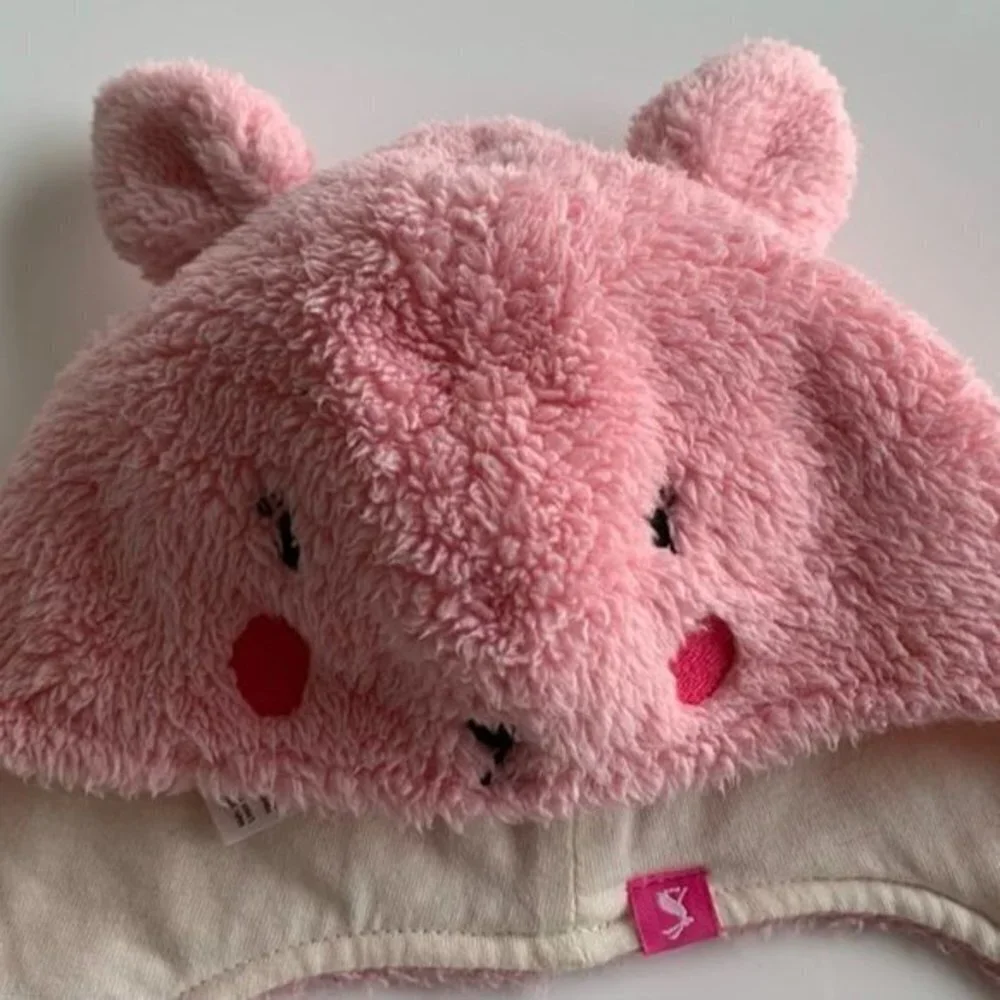 Joules baby bunny hat in pink 1-2 Years